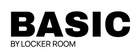 Black text reading 'BASIC' with smaller text 'BY LOCKER ROOM' underneath, centered on a plain white background.