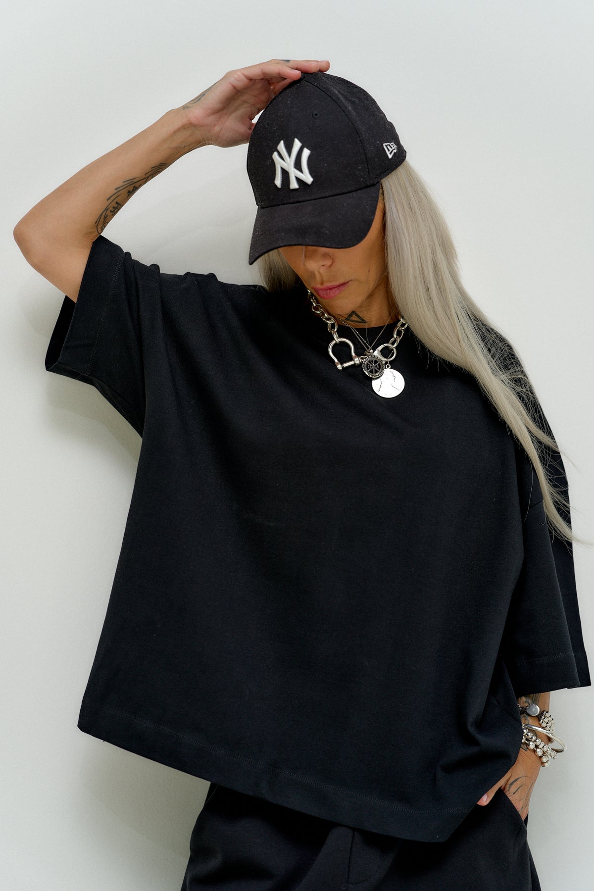 Not Impressed Black Oversized Fit T-Shirt