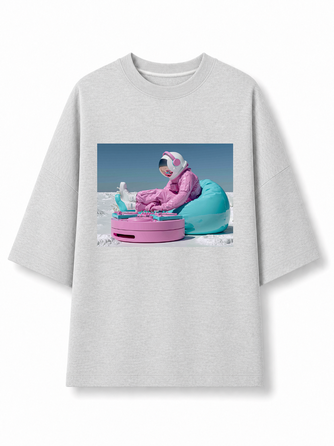 Pink Pool Grey T-Shirt, front view