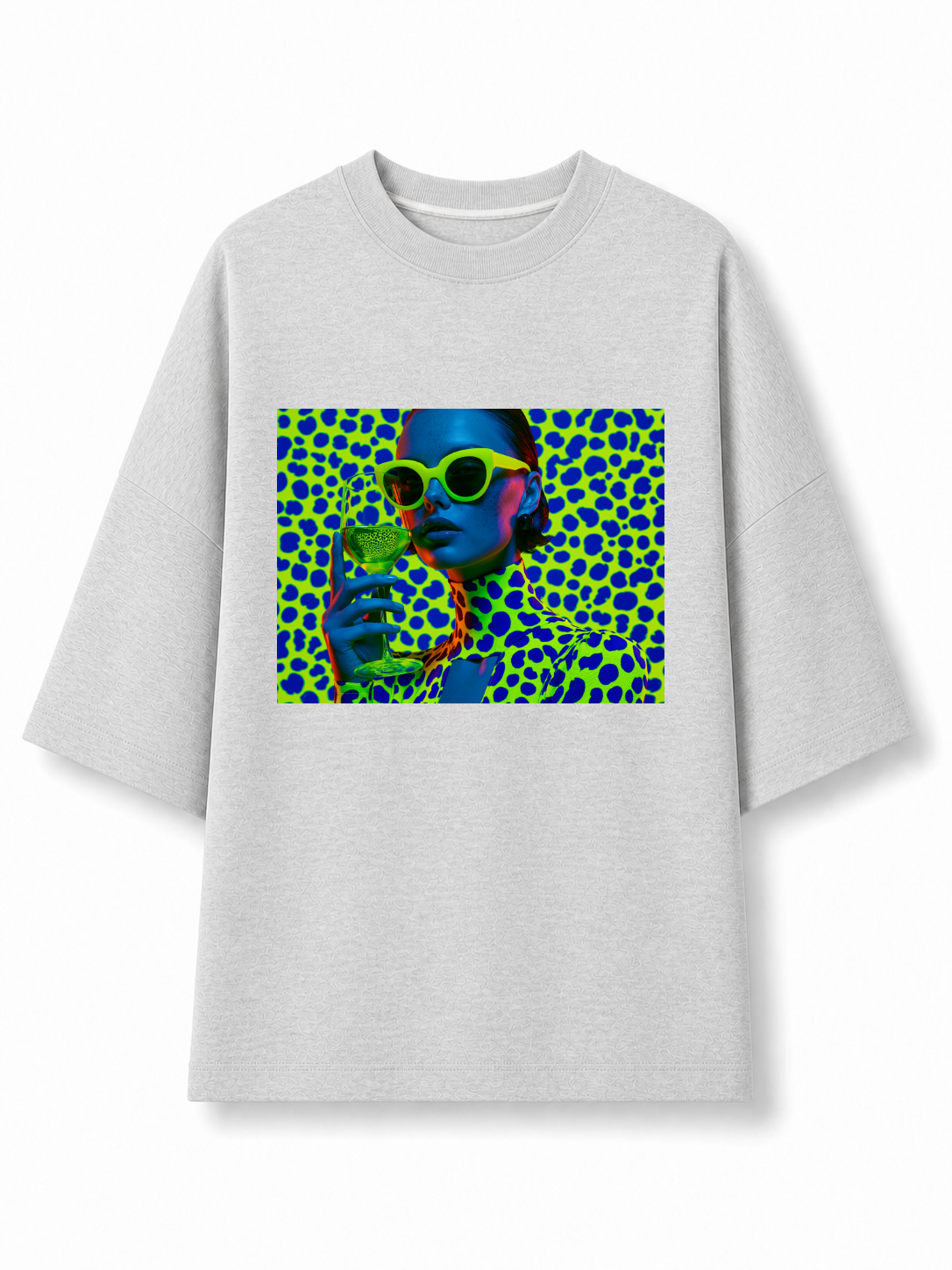 Electric Leopard Grey T-Shirt, front view