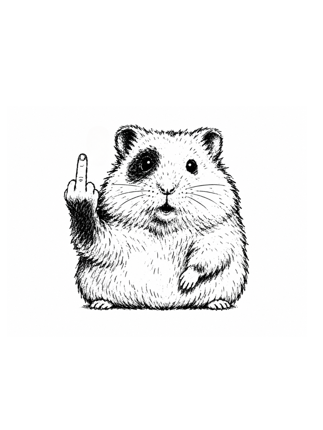 Happy Hamster White Oversized Fit T-Shirt