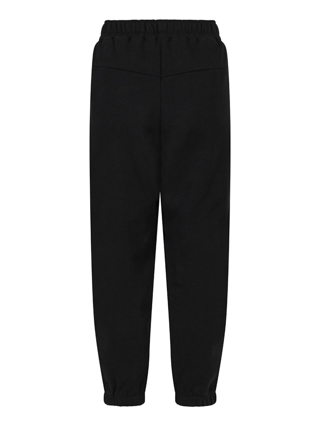 Black oversized sweatpants, back view