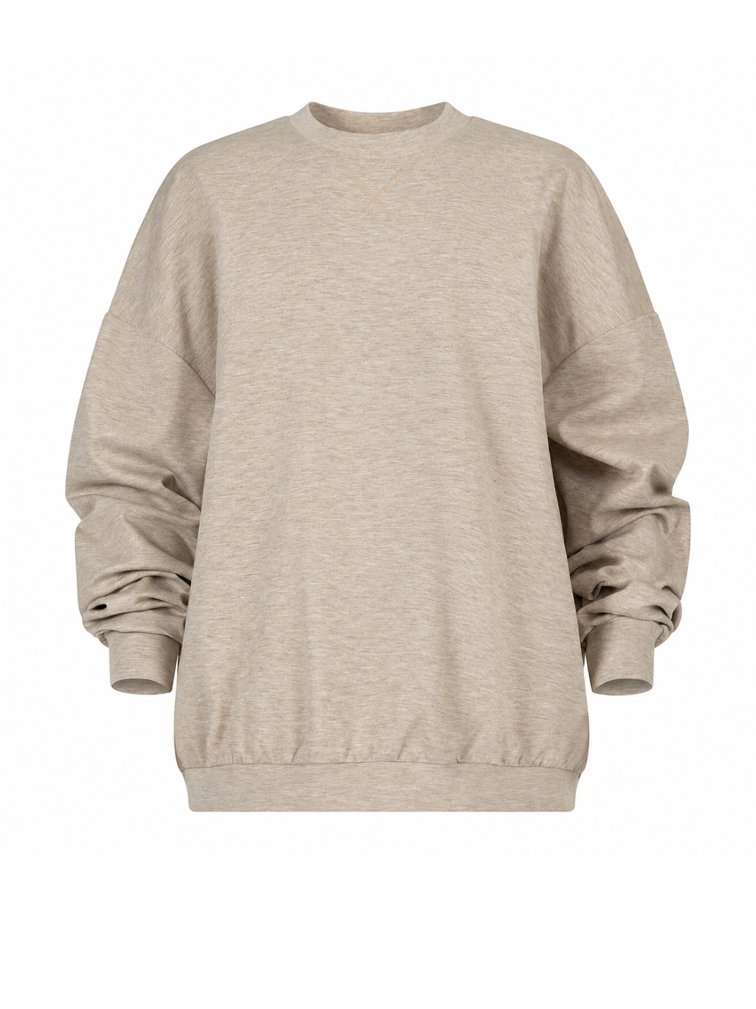 Beige oversized blouse, front view