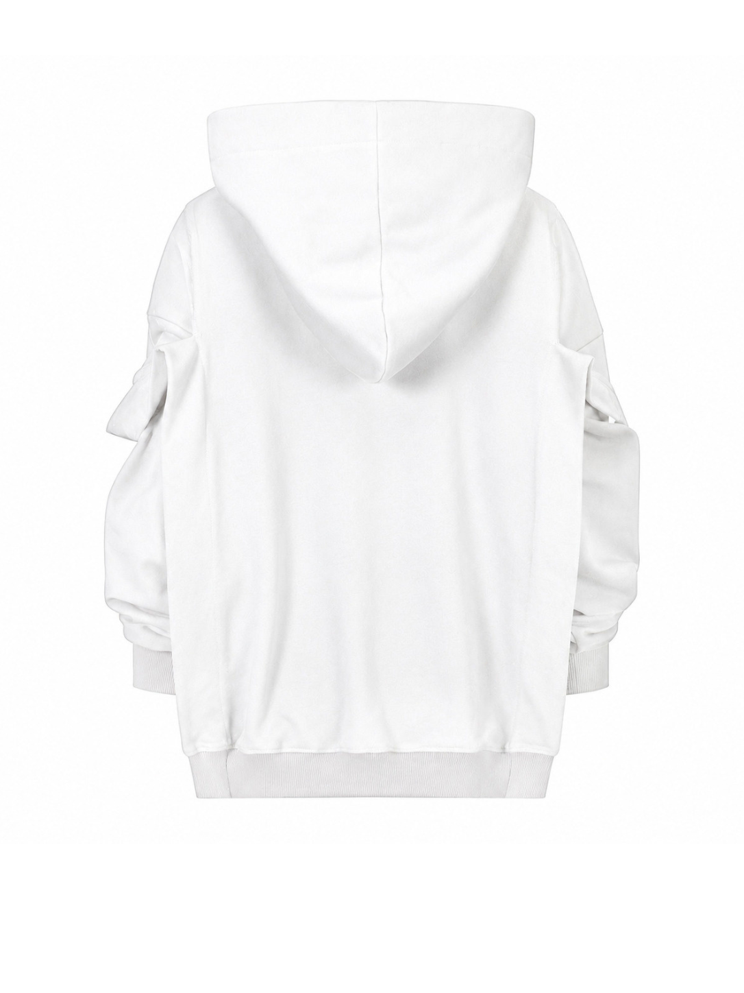 White oversized blouse, back view