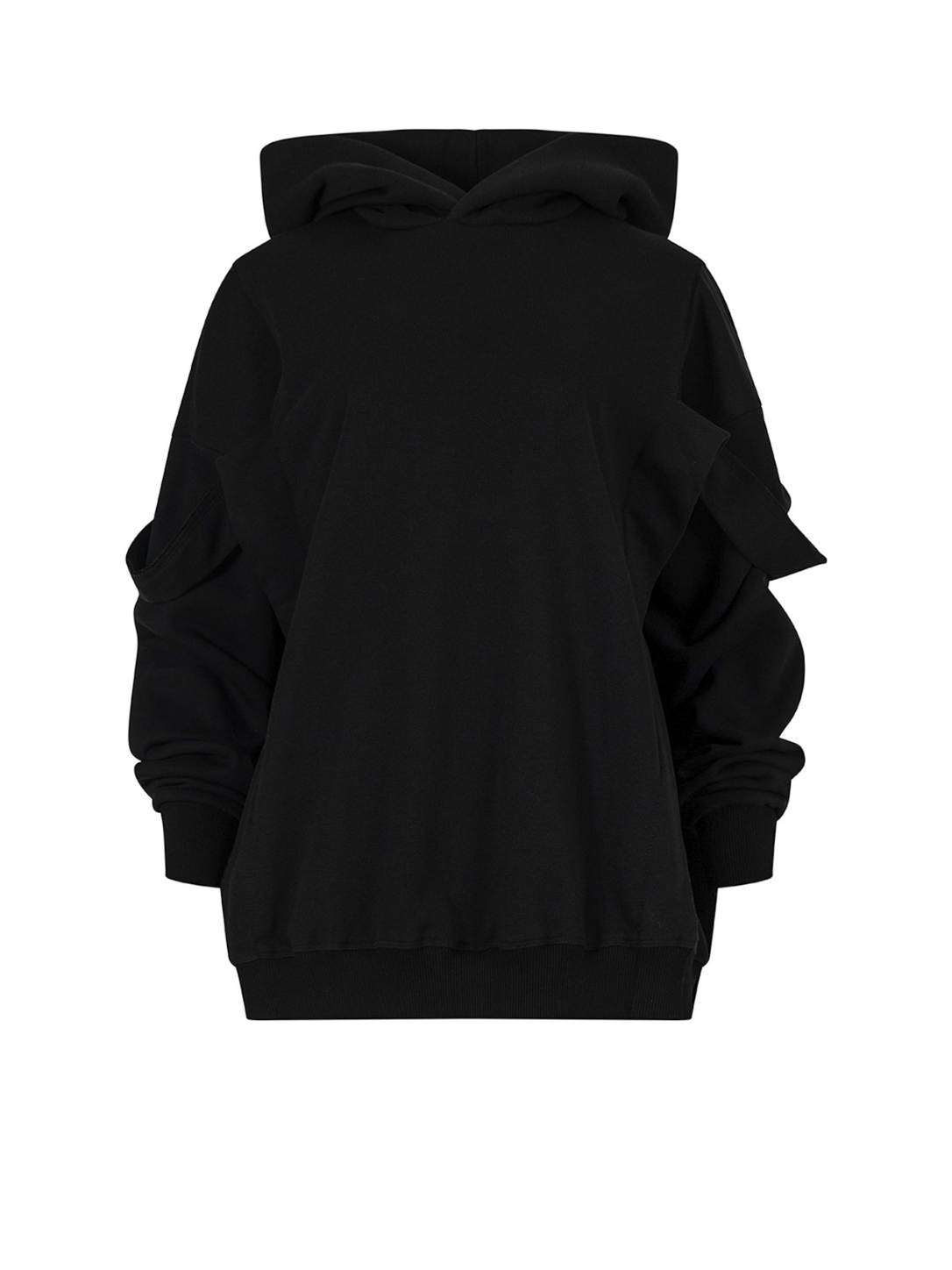 Black oversized blouse, front view