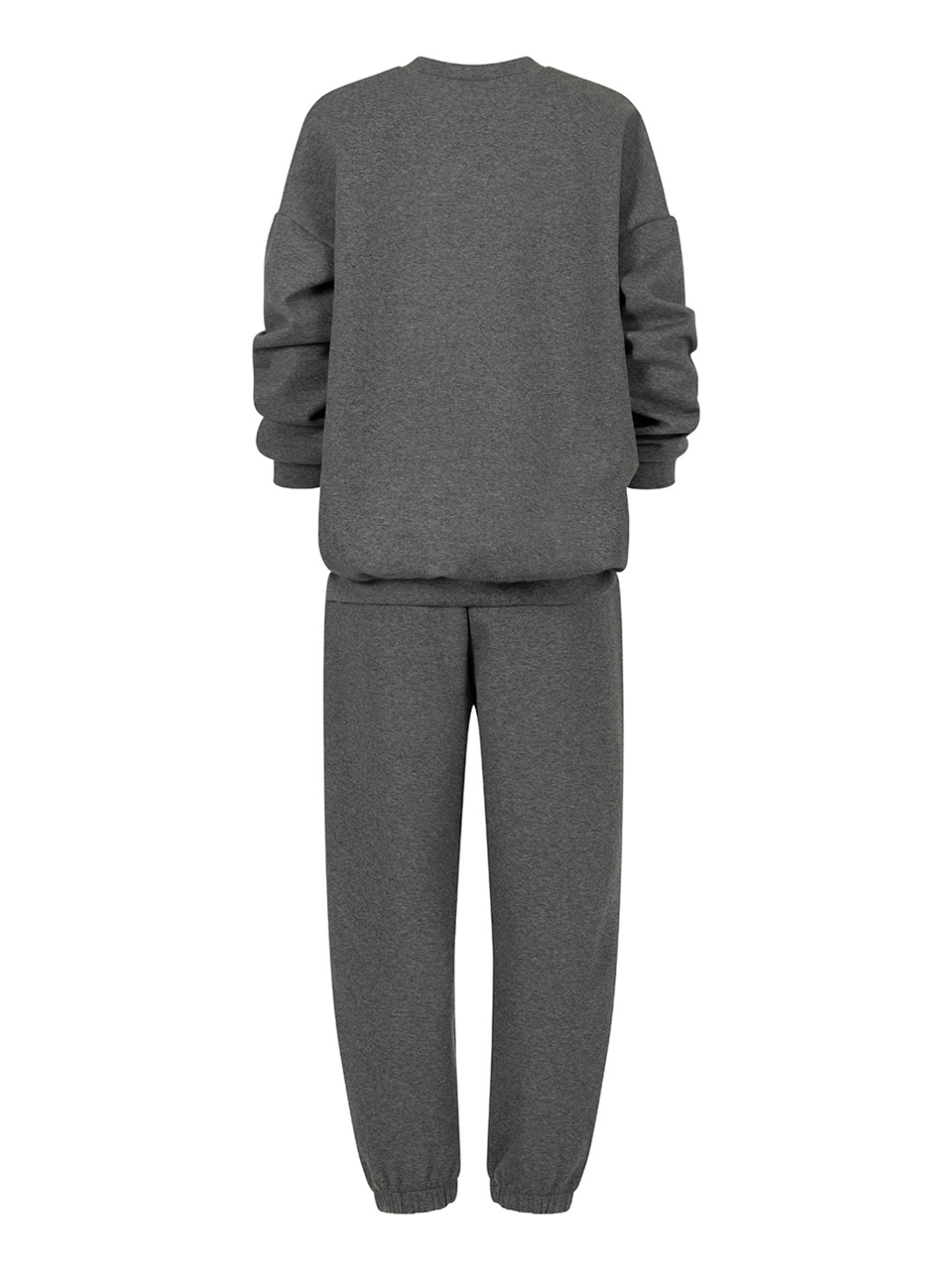 Grey oversized sweatshirt and jogger set, back view